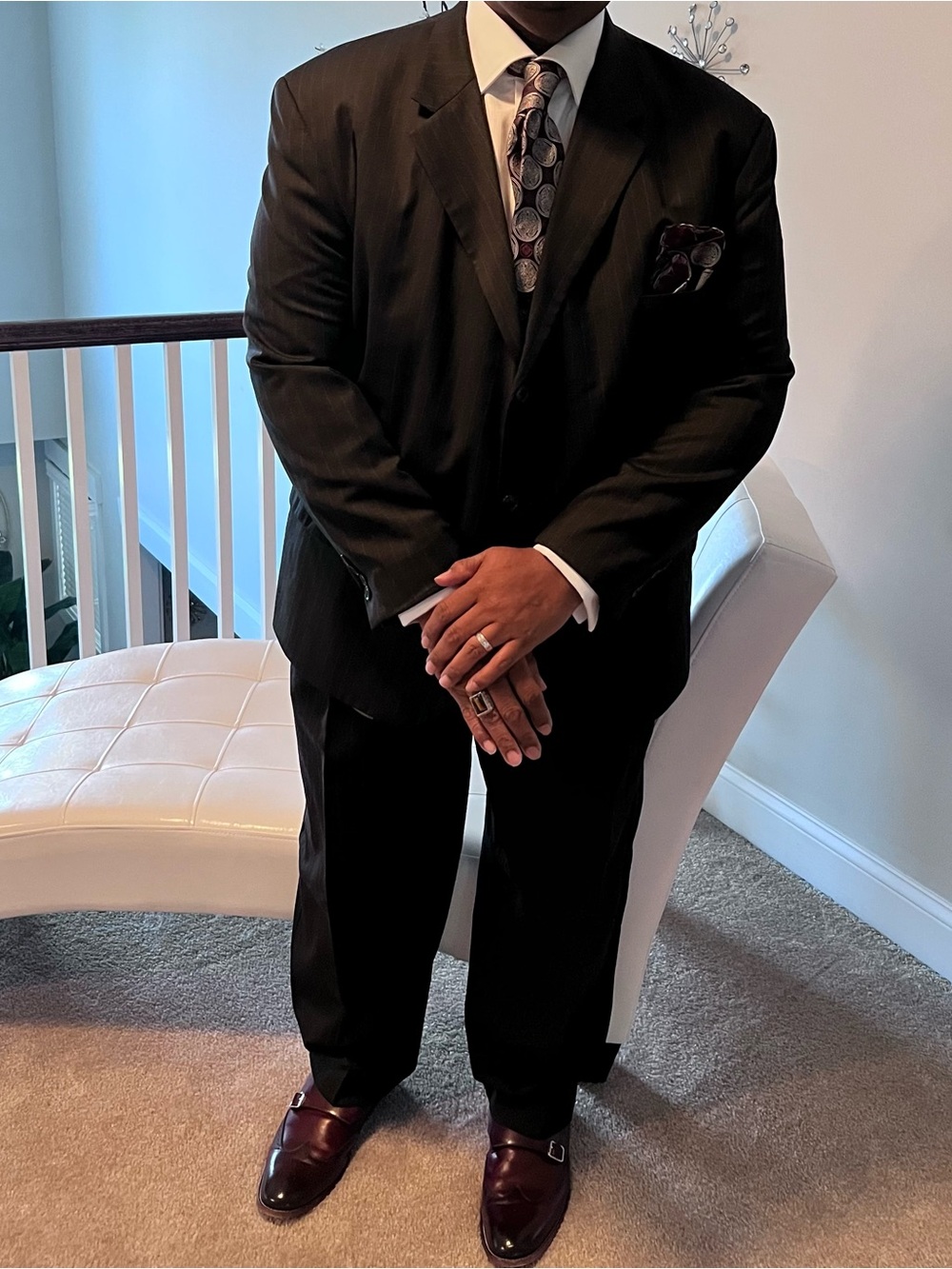 Men's Black  Two-Button Suit Jacket and Trousers